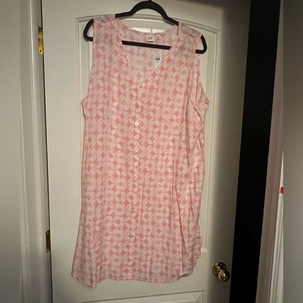 NWT Tye dye Gap pink button up tank dress size xxl